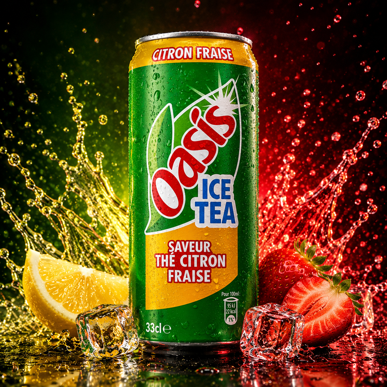 Oasis ice tea citron fraise 33cl